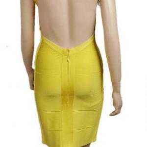 Yellow Backless Sexy Dressaa