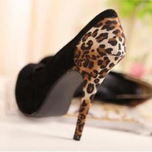 High-heeled Shoes Leopard Splicing Bcbcb