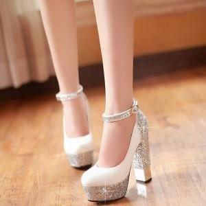 Thick With Sequins For Women's Shoes..