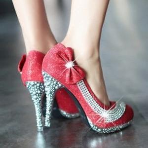 Diamond Bow Heels Shoes