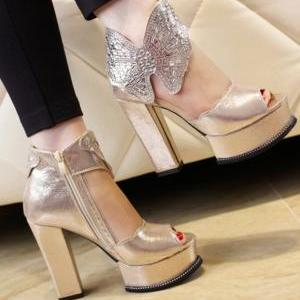 Summer Fashion Butterfly High-heeled Sandals..