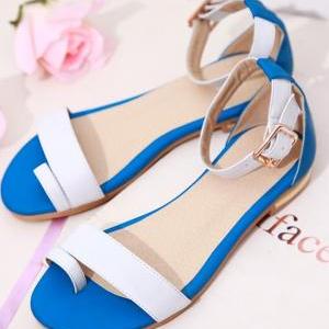 Stylish Leather Thong Flat Sandals Ss05172sh