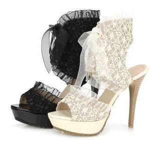 Summer Fashion Lace High-heeled Sandals Ss05261sh