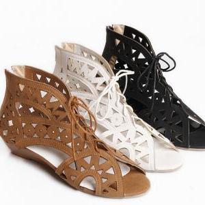 Fashion Lace Hollow Sandals Xxa621023