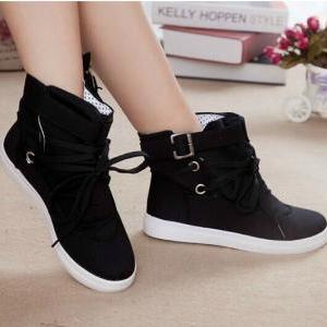 Lace High-top Canvas Shoes Qq1208bd on Luulla