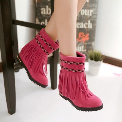 Increase In Fashionable Tassel Flat Boots Bh1127bi