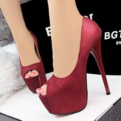 Fashion Sexy Night Suede Shoes Spell Color Fish..