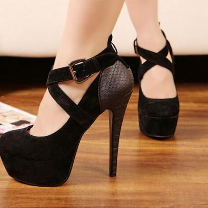 Heavy-bottomed Heels Nude Color High-heeled Shoes..