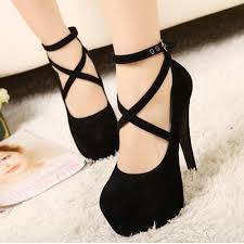 Strappy Criss-cross Ankle Strap Round Toe High..
