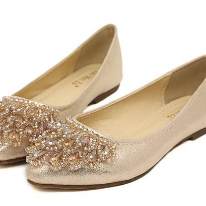 Peacock Crystal Beaded A Pointed Flat Shoes 2011ll