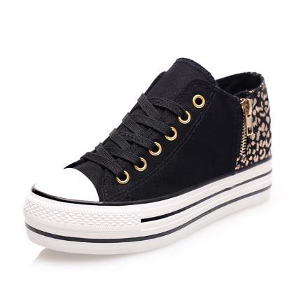 Leopard Print Within The Higher Canvas Shoes..