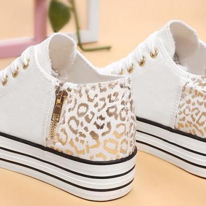 Leopard Print Within The Higher Canvas Shoes..