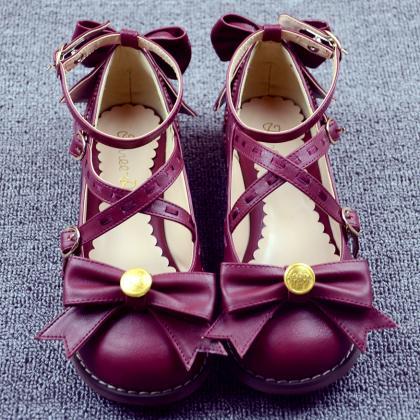 Fashion Pure Color Bowknot Shoes 2180570