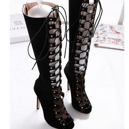 Fashion Hollow Sexy Boots Women's..