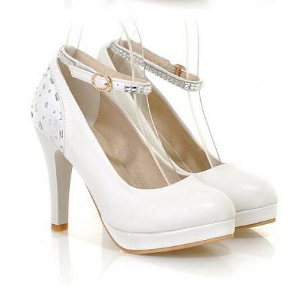 Fashion Round Toe Diamond Heels 3215807