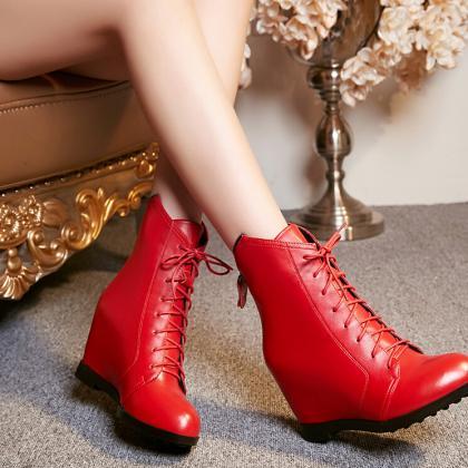 Fashion Solid Color Heeled Boots 7206147