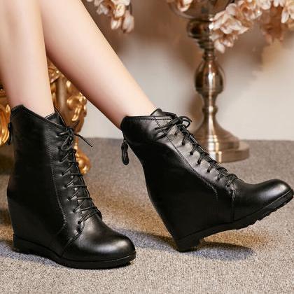 Fashion Solid Color Heeled Boots 7206147