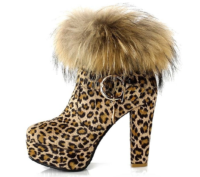 Super Luxury Fox Fur Boots Women's Boots High Heels on Luulla