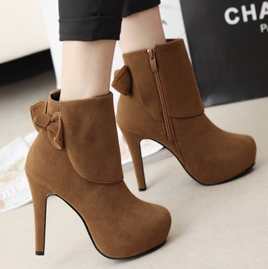 Bow Ladies High-heeled Boots Kl0114e