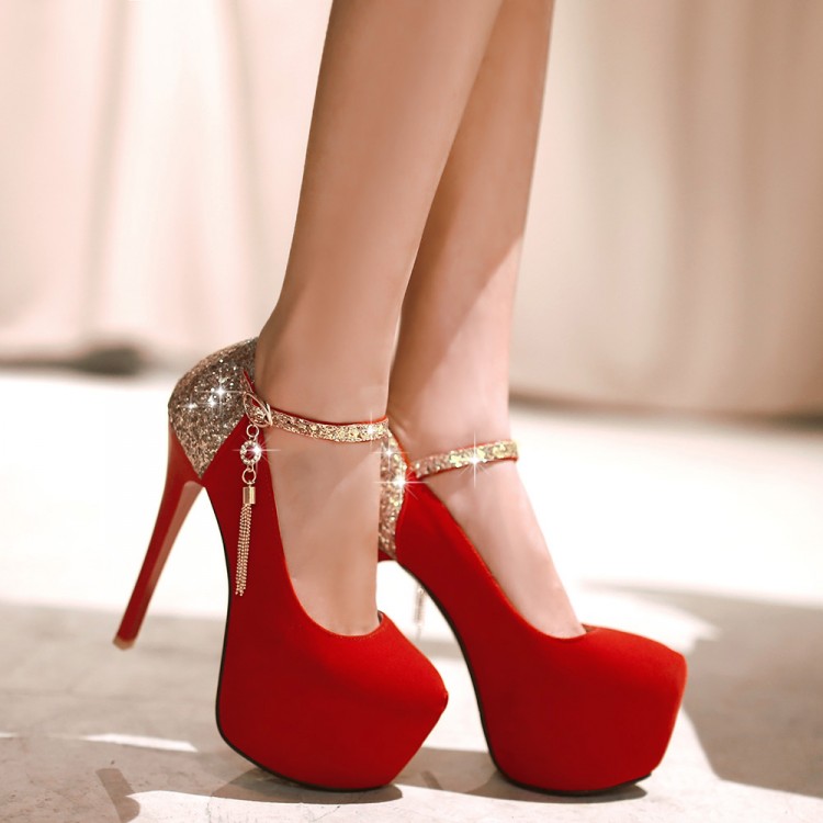 Bright Red Wedding Shoes 1795lx
