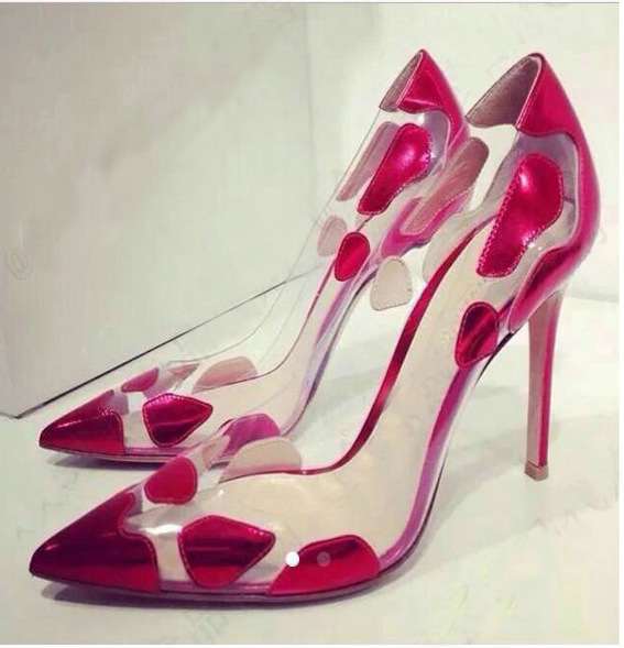 Elegant And Sexy High-heeled Transparent Wedding Shoes 5758ju