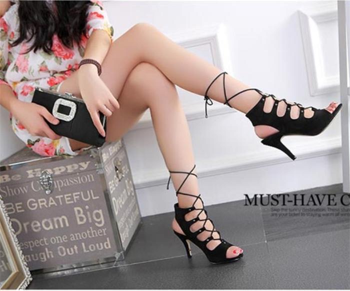 Fashion Hollow Out Roman Shoes High Heels 4608951