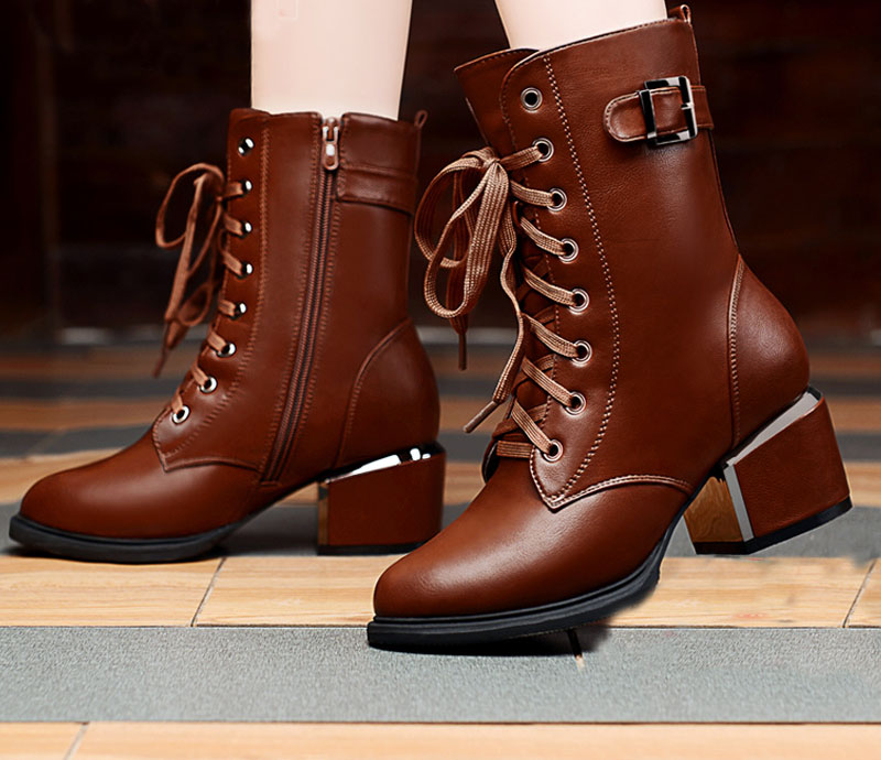 Fashion Leather Zipper Boots 8105493