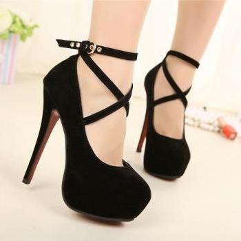 14 cm high suede high heels BCBCE