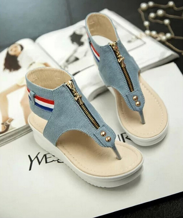 Summer Thick Bottom Sandals Casual Denim Shoes SS05203SH on Luulla
